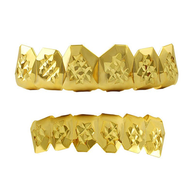 Custom Gold Grillz Diamond Cut Set