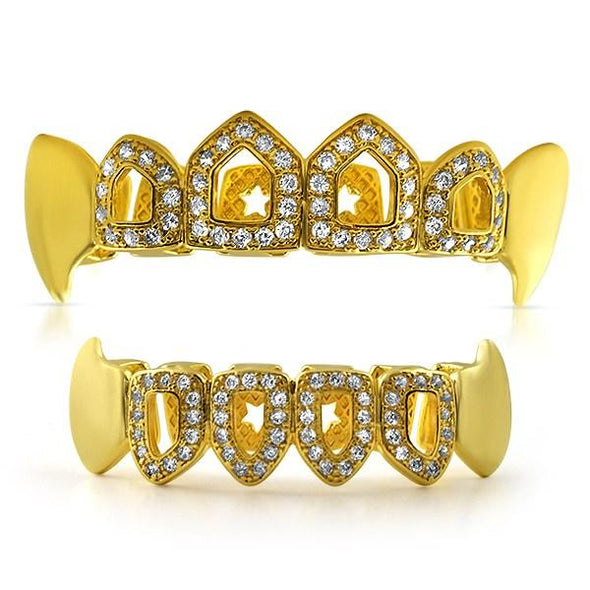 Fang Grillz Open Tooth Gold Top Teeth