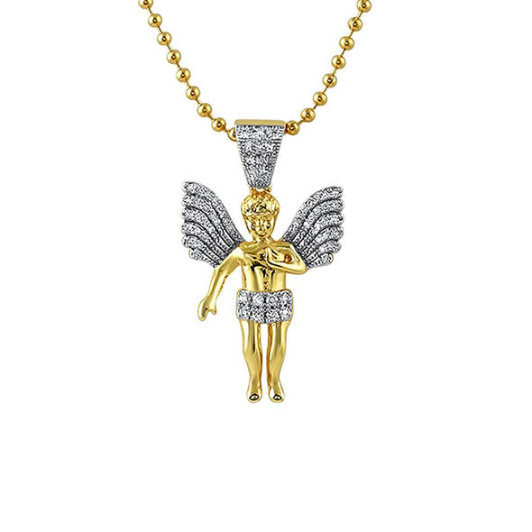 Big Wings Mini Angel Gold CZ endant