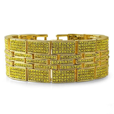 Jumbo Multi Link Lemonade Gold Bling Bling Bracelet