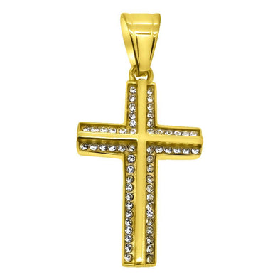 Clean Cross Gold Stainless Steel Pendant
