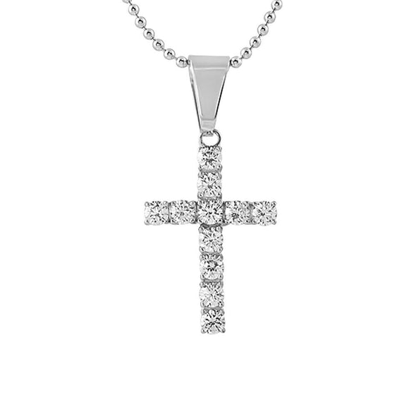 4MM CZ Cross Stainless Steel