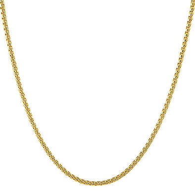 Rounded Box Gold Stainless Steel Mini Chain