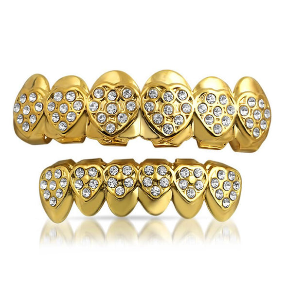 Love Heart Gold Grillz Set