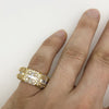 .925 Silver Exotic Baguette Princess Eternity Band CZ Gold Ring