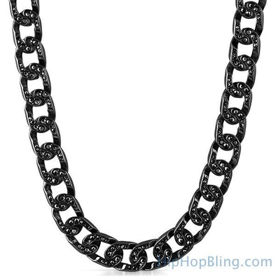 Black Hip Hop Iced Out Bling Cuban Chain