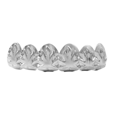 Marijuana Leaf Pot Silver Grillz Top