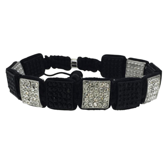 Black  Rhodium Square Link Rope Bracelet