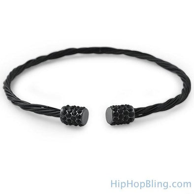 All Black Guitar String Style Bracelet