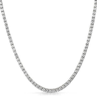 .925 Sterling Silver 3MM CZ Tennis Chain Rhodium