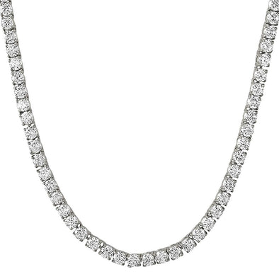 .925 Sterling Silver 4MM CZ Tennis Chain Rhodium