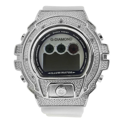 Digital White Band .10 Diamond Watch