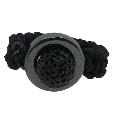 Jet Black Disco Ball Ring