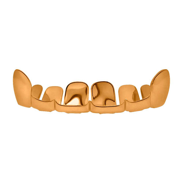 Rose Gold Grillz Half Open Top Teeth