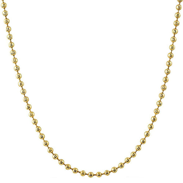 2.5MM Triple Thick Gold Moon Cut Mini Chain