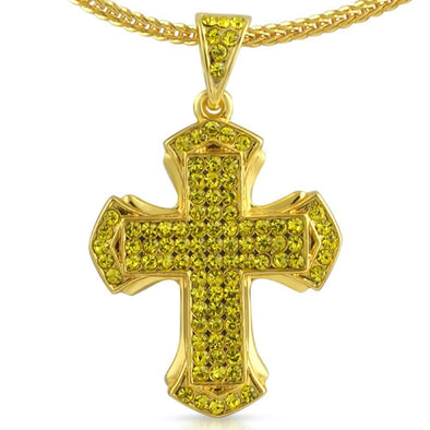 Pointed Lemonade Cross Chain Small