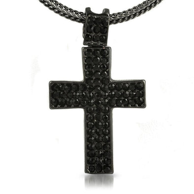Black Triple Cross  Chain Small