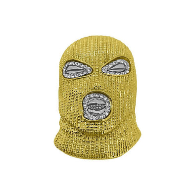 Gold Goon Face Ski Mask Plies Hip Hop Pendant