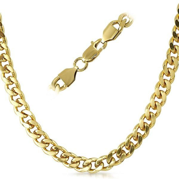 Cuban IP Gold Stainless Steel Chain Necklace 8MM