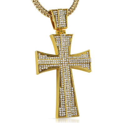Fan Gold Cross Pendant
