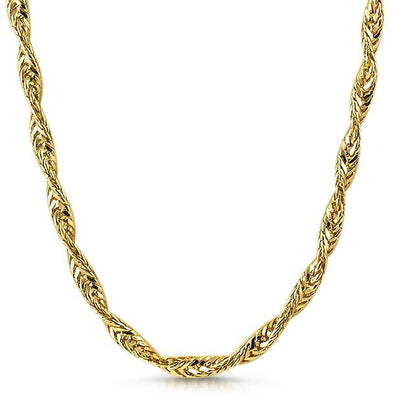 Twisted Foxtail Gold Plated Hip Hop Chain