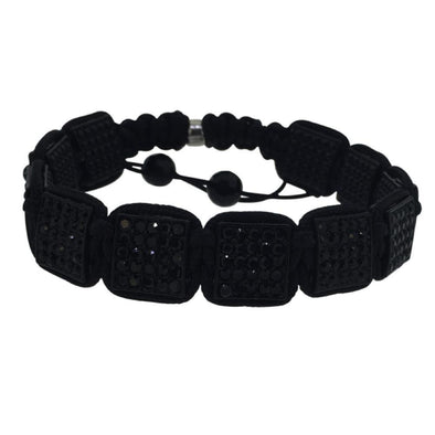 Black Square Link Rope Bracelet