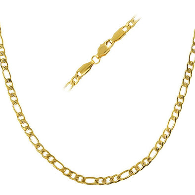 Figaro IP Gold Stainless Steel Chain Necklace 4MM