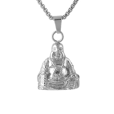 Sitting Buddha Pendant Stainless Steel