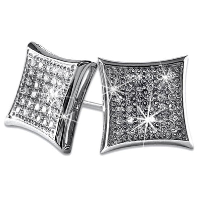 Kite Large CZ Micro Pave Earrings .925 Silver