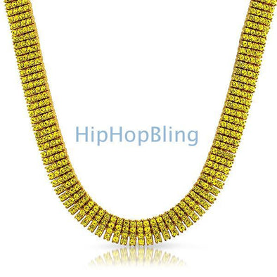 Canary Lemonade Bling Bling 4 Row Necklace