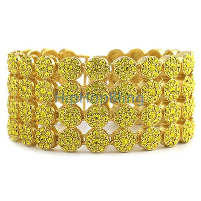 4 Row Bling Bling Lemonade Cluster Bracelet