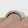 Triple Row CZ Eternity Band Bling Bling Ring in Rhodium