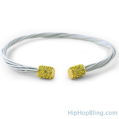 Canary Ice White Guitar String Style Bracelet