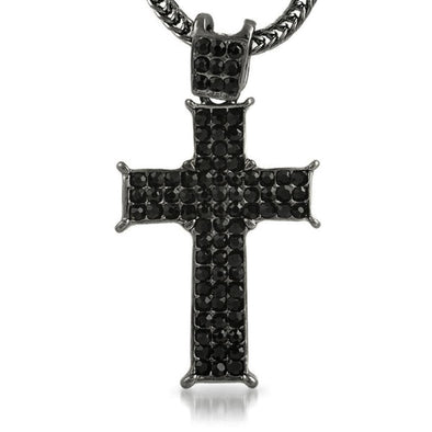 Black Prong Cross  Chain Small