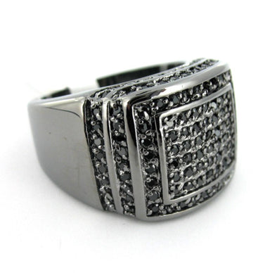 Ballers CZ Black Mens Ring