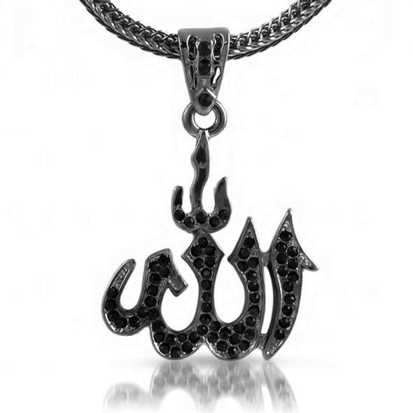 Allah Black Pendant  Chain Small