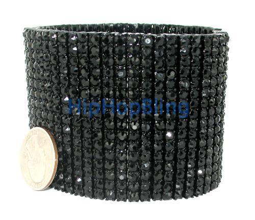 16 Row Black on Black Bling Bling Bracelet