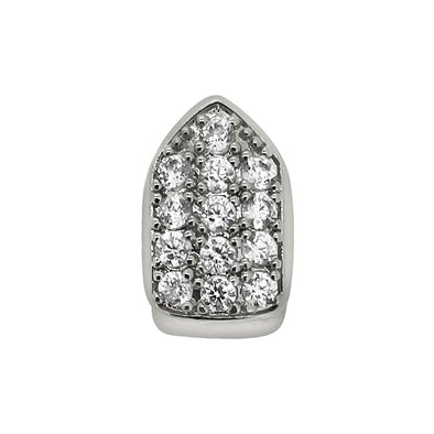 CZ Single Tooth Bling Grillz Bottom Silver