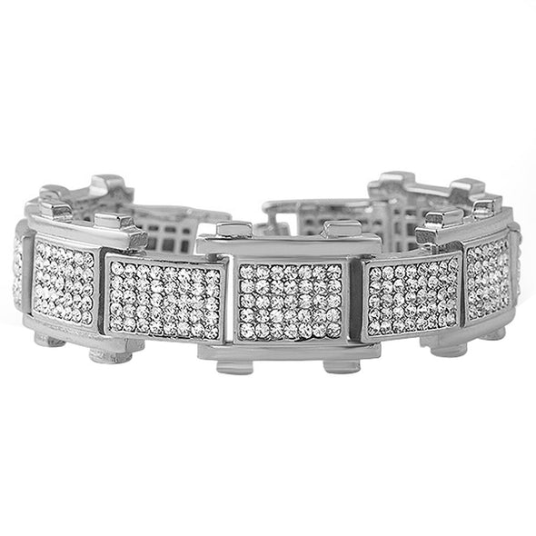 Bike Link Rhodium Bracelet