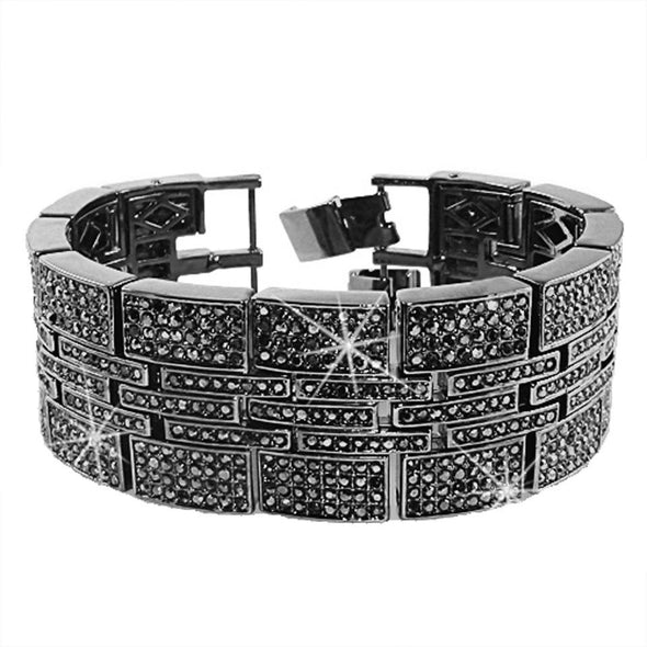 Jumbo Multi Ice Link Black Bracelet