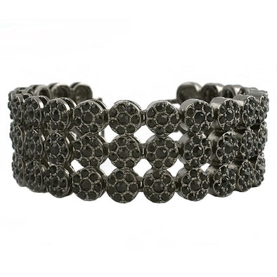 Cluster Black 3 Row Bracelet