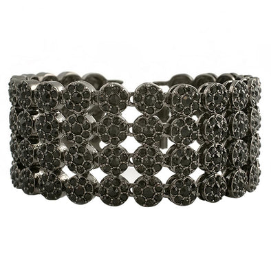 Cluster Black 4 Row Bracelet