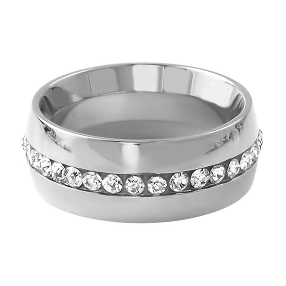 Single Row Stone Stainless Steel Ring