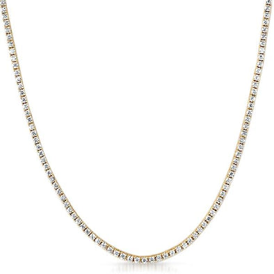 .925 Silver 2MM CZ Micro Tennis Chain Gold Bling