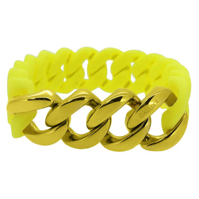 Gold Cuban Yellow Rubber Bracelet