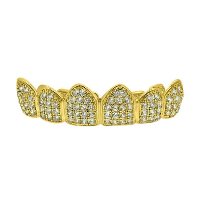 CZ Gold Bling Grillz Top Teeth