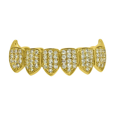 CZ Vampire Gold Bling Grillz Bottom Teeth