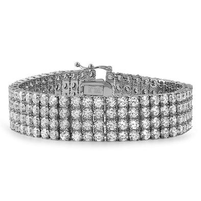 4 Row CZ Bracelet Stainless Steel