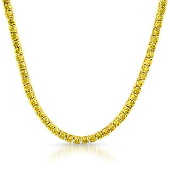 .925 Silver 4MM CZ Bling Tennis Chain Lemonade