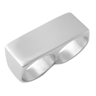 2 Finger Bar Ring Stainless Steel